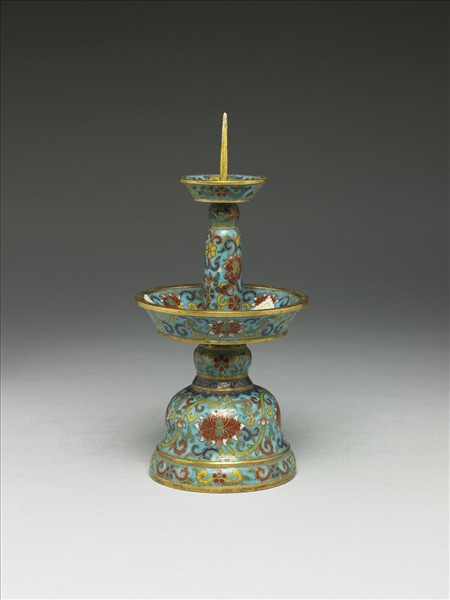 掐絲琺瑯燭台（五供）