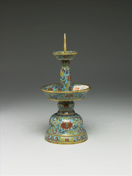掐絲琺瑯燭台（五供）