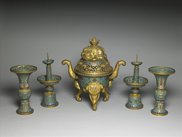 掐絲琺瑯香爐（五供）