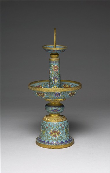 掐絲琺瑯燭台（五供）
