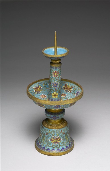 掐絲琺瑯燭台（五供）