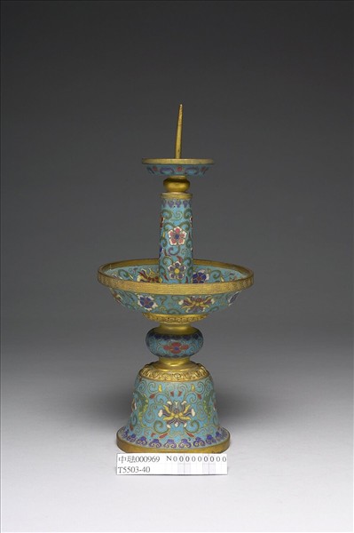 掐絲琺瑯燭台（五供）