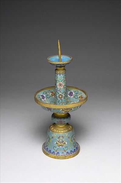 掐絲琺瑯燭台（五供）