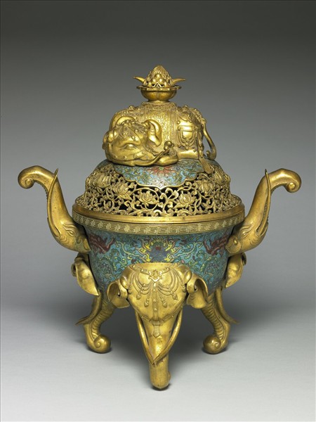 掐絲琺瑯象鼻爐