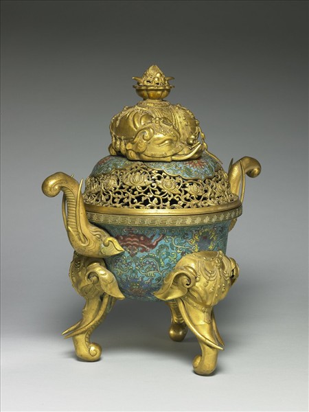 掐絲琺瑯象鼻爐