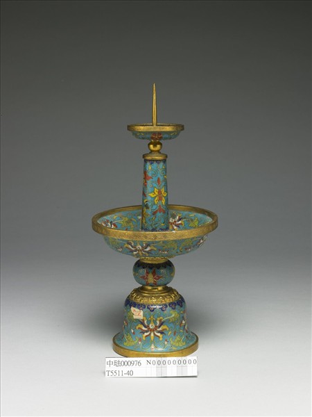 掐絲琺瑯燭台（五供）