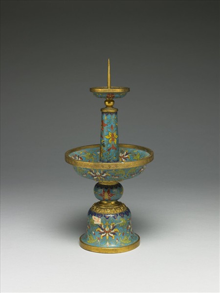 掐絲琺瑯燭台（五供）