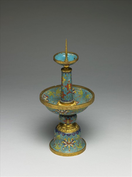 掐絲琺瑯燭台（五供）