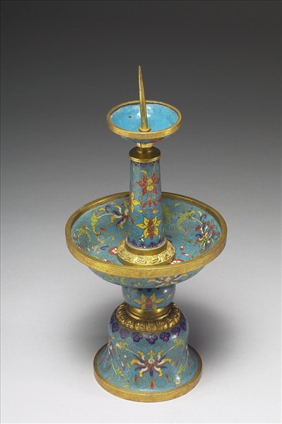 掐絲琺瑯燭台（五供）