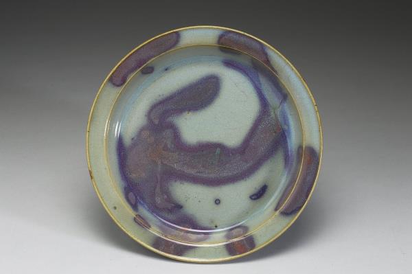 鈞窯 天青釉紫斑圓盤