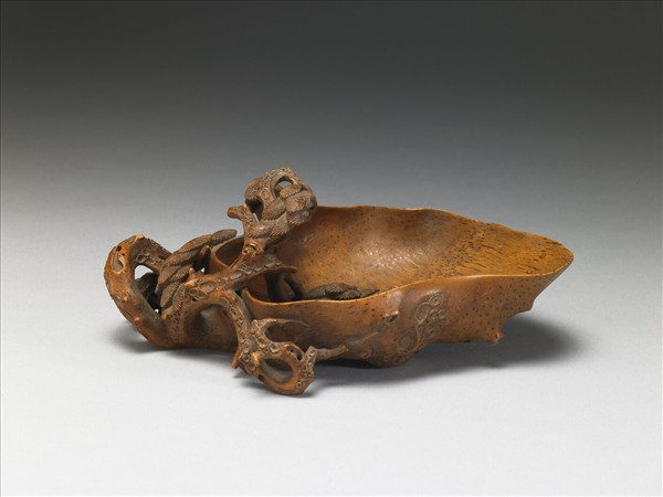 竹根雕古松水盛