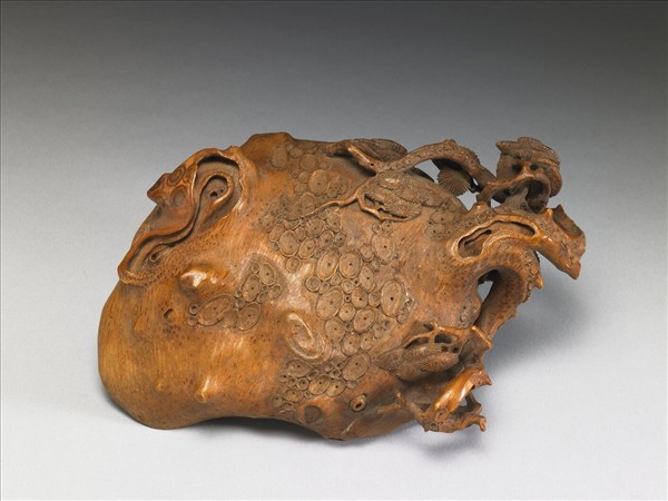 竹根雕古松水盛