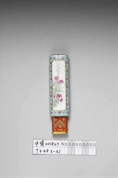 琺瑯彩詩意花卉紋牙籤筒