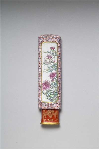 琺瑯彩詩意花卉紋牙籤筒