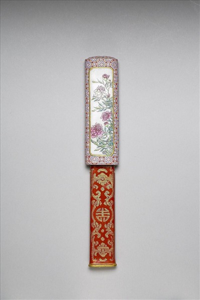 琺瑯彩詩意花卉紋牙籤筒