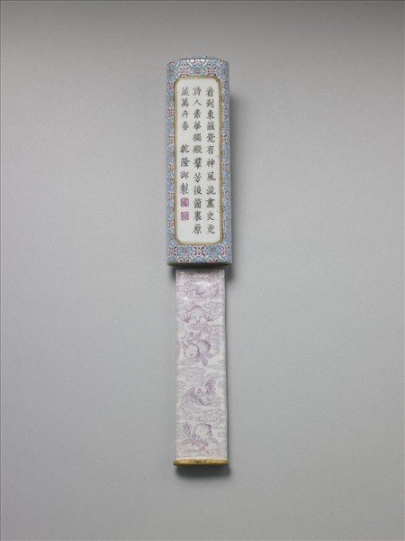 琺瑯彩詩意花卉紋牙籤筒