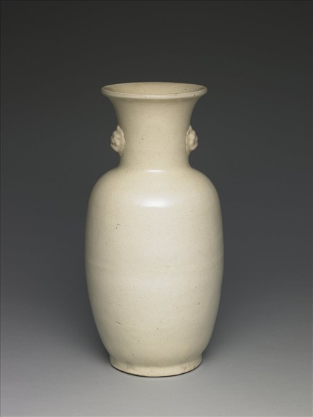 漳州窯 白瓷獸耳瓶