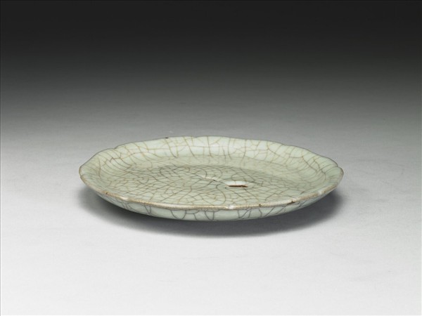 官窯 青瓷葵口盤