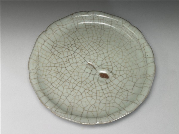 官窯 青瓷葵口盤