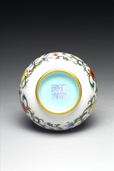 洋彩番花紋紙槌瓶