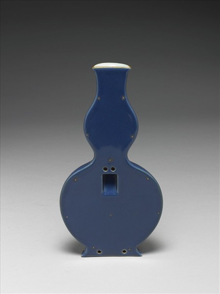 霽青釉開光梅竹詩意葫蘆形轎瓶
