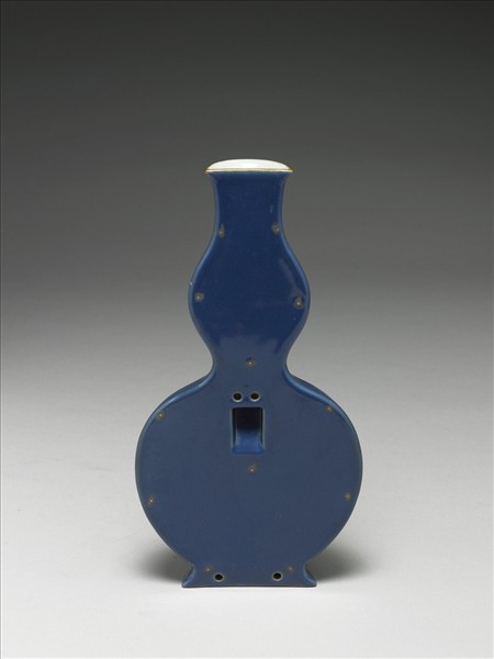 霽青釉開光梅竹詩意葫蘆形轎瓶