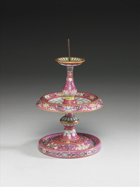 洋彩紅錦地詩意燭台