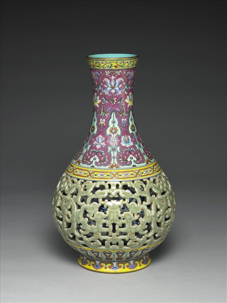 洋彩錦上添花玲瓏膽瓶