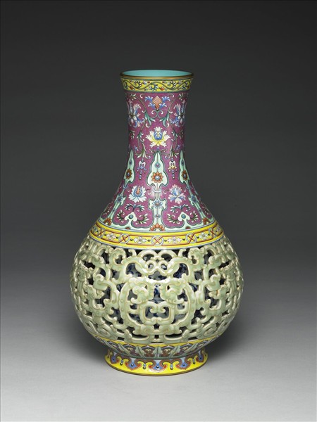 洋彩錦上添花玲瓏膽瓶