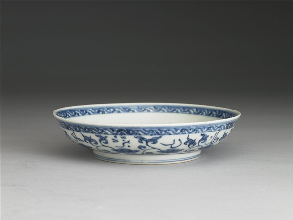 青花波斯文蓮花盤