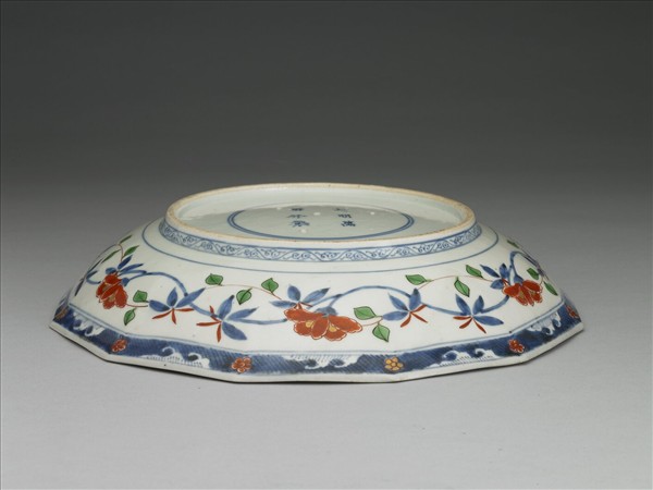 有田窯 五彩花卉紋十二方盤