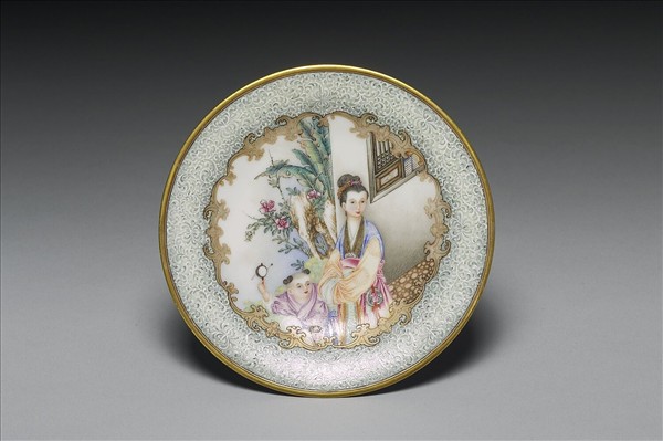 琺瑯彩課子圖碟