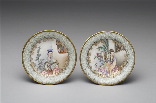 琺瑯彩課子圖碟