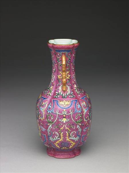 洋彩錦上添花海棠式瓶