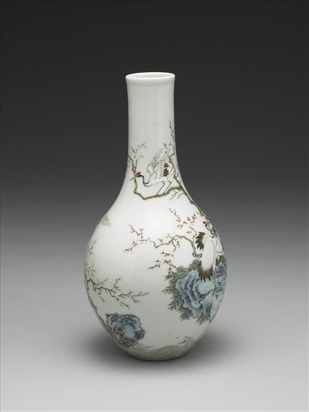 洋彩海鶴來朝膽瓶