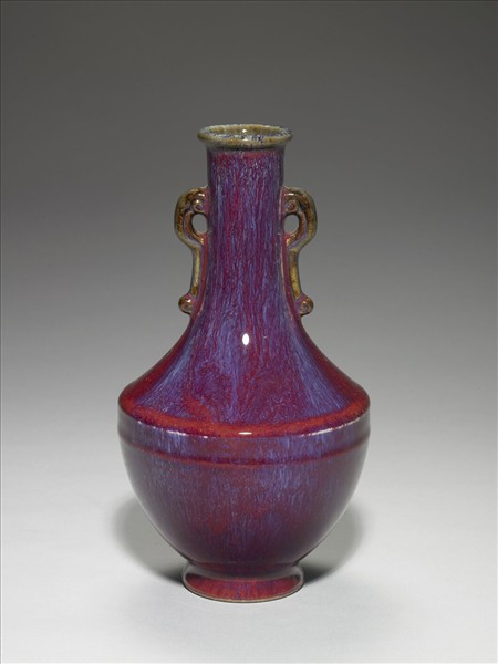 爐鈞釉雙耳瓶