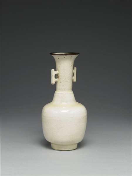 彭窯 白瓷戟耳瓶