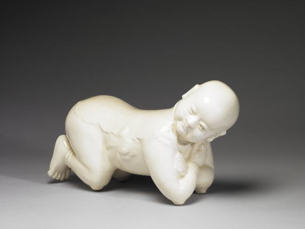 彭窯 白瓷嬰兒枕