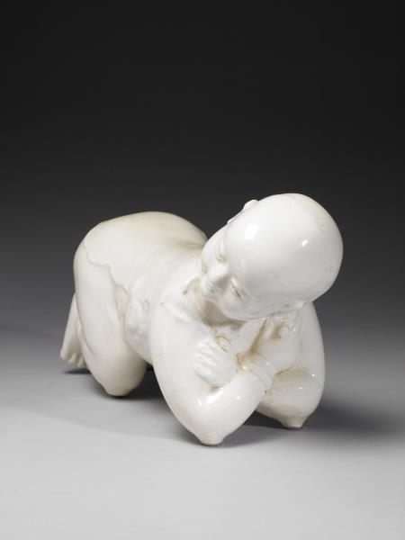 彭窯 白瓷嬰兒枕