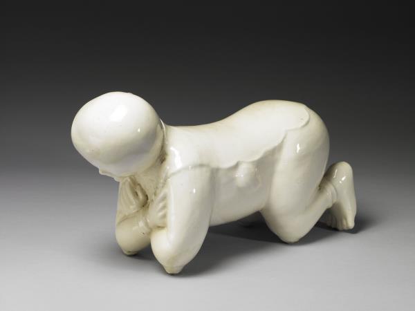 彭窯 白瓷嬰兒枕