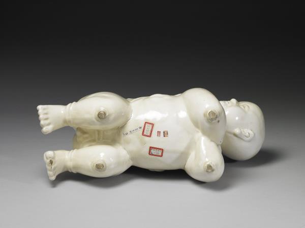 彭窯 白瓷嬰兒枕