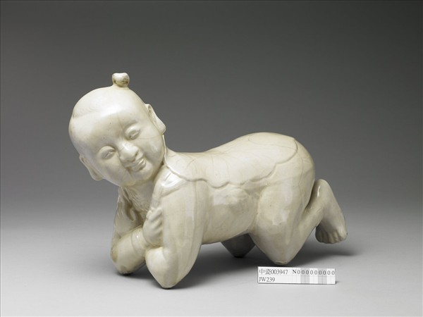 彭窯 白瓷嬰兒枕