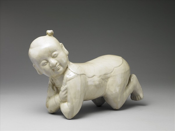 彭窯 白瓷嬰兒枕