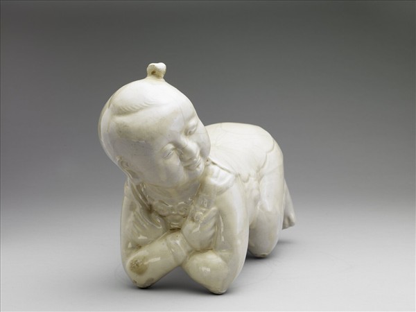 彭窯 白瓷嬰兒枕