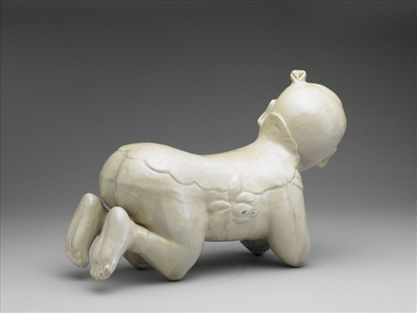 彭窯 白瓷嬰兒枕