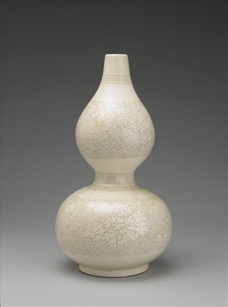 彭窯 白瓷葫蘆瓶