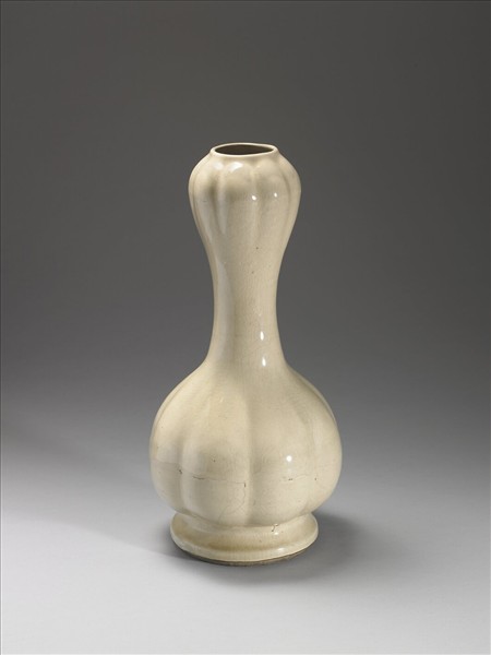 彭窯 白瓷蒜頭瓶