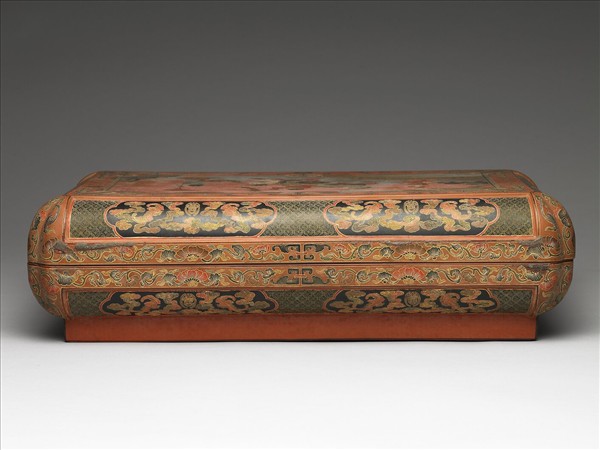 鎗金填漆五穀豐登圖長方盒