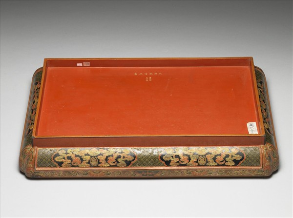 鎗金填漆五穀豐登圖長方盒