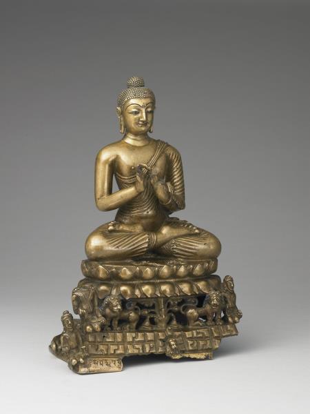 印度喀什米爾七世紀黃銅佛坐像- 故宮